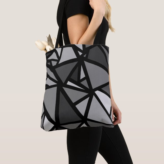 Colorful triangles pattern 6 tote bag (Close Up)