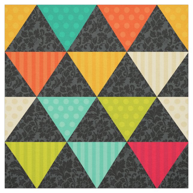 Colorful Triangles Pattern Fabric (Swatch)