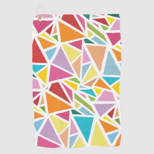 Colorful triangles pattern golf towel