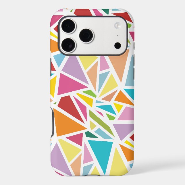 Colorful triangles pattern iphone case (Back)