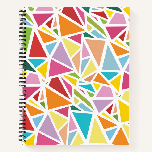 Colorful triangles pattern notebook (Front)