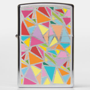 Colorful triangles pattern zippo lighter