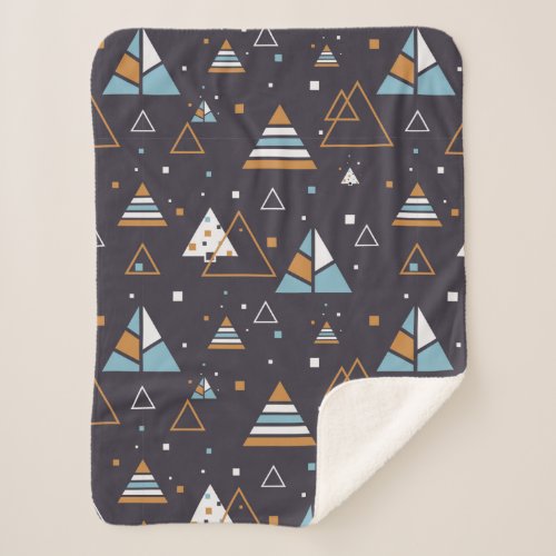 Colorful Triangles Seamless Pattern Sherpa Blanket