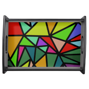 colorful triangles serving tray