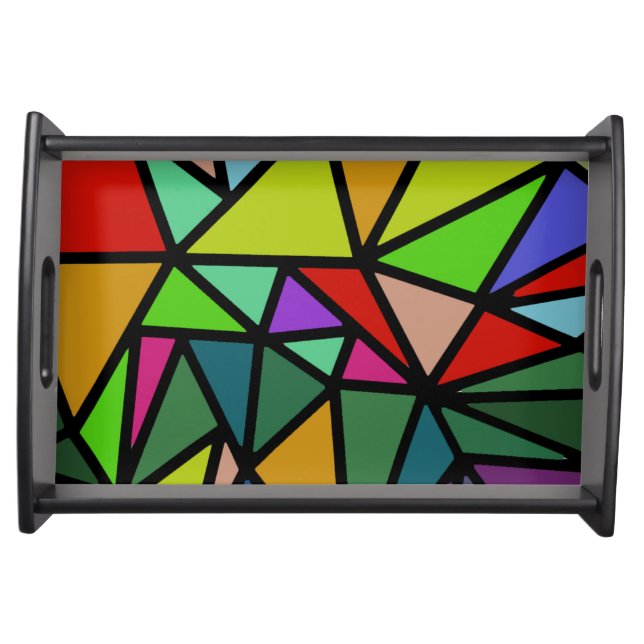 colorful triangles serving tray (Front)