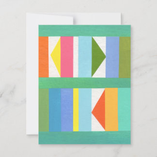 Colorful Triangles & Stripes Note Card