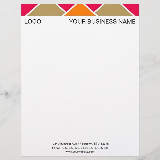 Colorful Triangles Top Letterhead (Front)