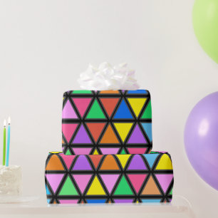 Colorful Triangles - Vibrant Game Themed Pattern Wrapping Paper