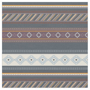 Colorful Tribal Aztec Art Blue Purple Dark Cute Fabric
