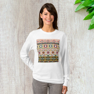 Colorful Tribal Aztec Pattern Boho Geometric  T-Shirt