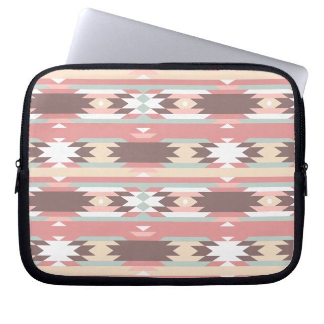 Colorful Tribal Aztec Pattern Laptop Sleeve (Front)