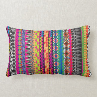 Colorful Tribal Aztec Pattern Lumbar Pillow