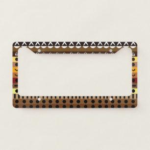 Colorful Tribal Deco Art Pattern License Plate Frame