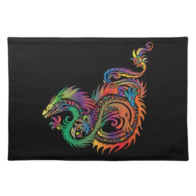 Colorful Tribal Dragon Placemat (Front)