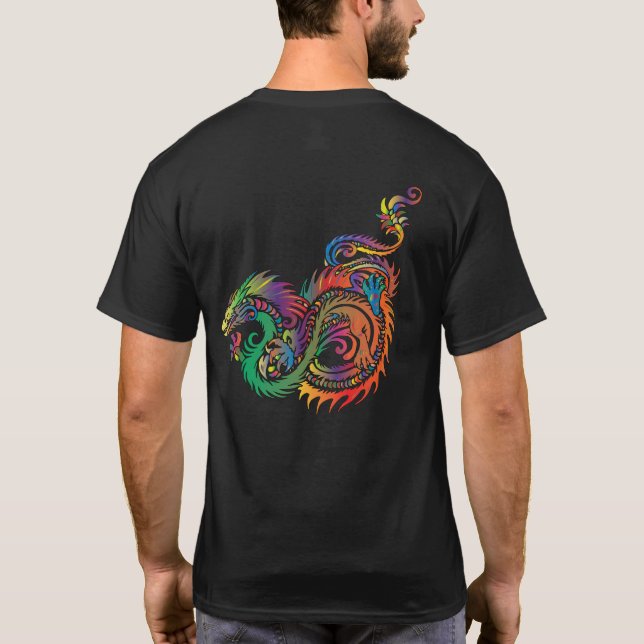 Colorful Tribal Dragon T-Shirt (Back)