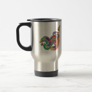Colorful Tribal Dragon Travel Mug