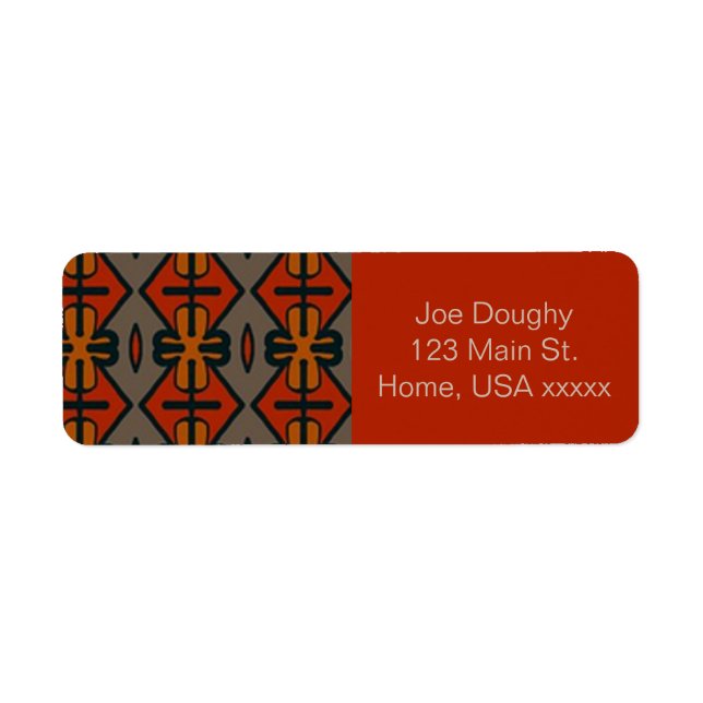 Colorful Tribal Ethnic Pattern Label (Front)