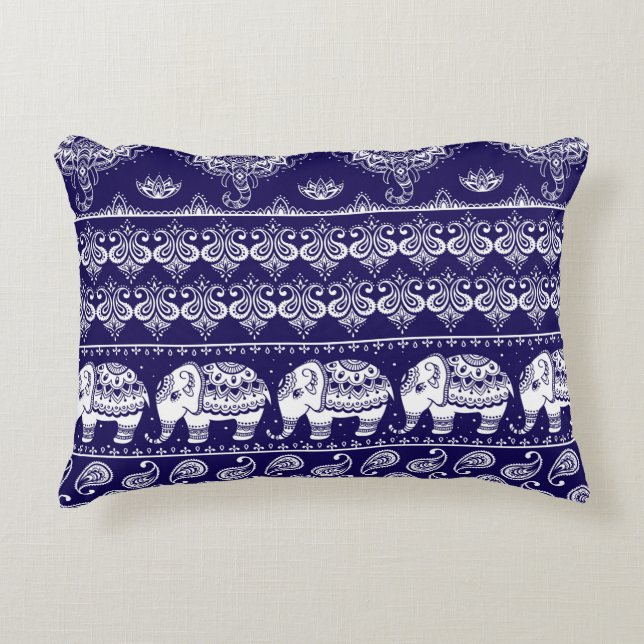Colorful tribal ethnic seamless pattern accent pillow (Front)