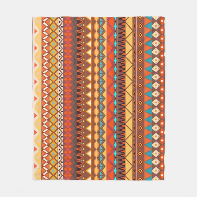 Colorful tribal ethnic seamless pattern. fleece blanket (Front)