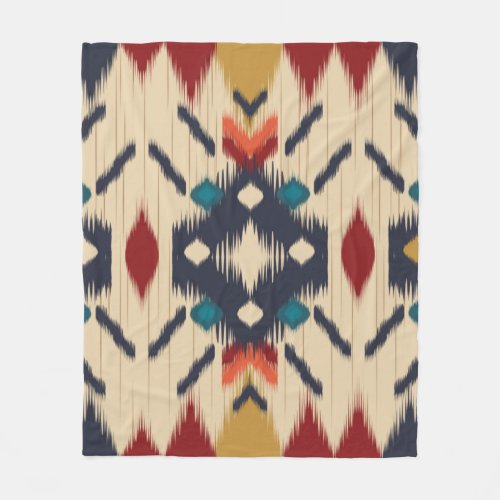 Colorful tribal ethnic seamless pattern fleece blanket