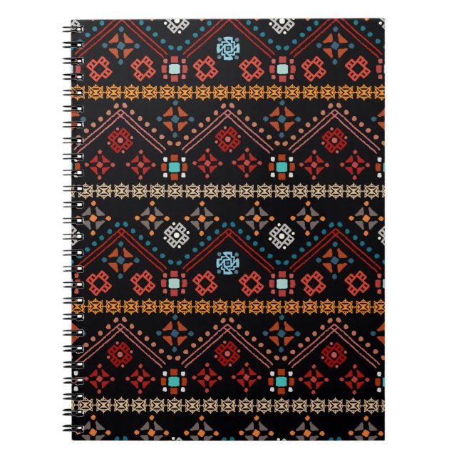 Colorful tribal ethnic seamless pattern notebook (Front)
