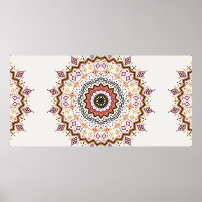 Colorful tribal ethnic seamless pattern poster (Front)