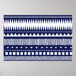 Colorful tribal ethnic seamless pattern poster