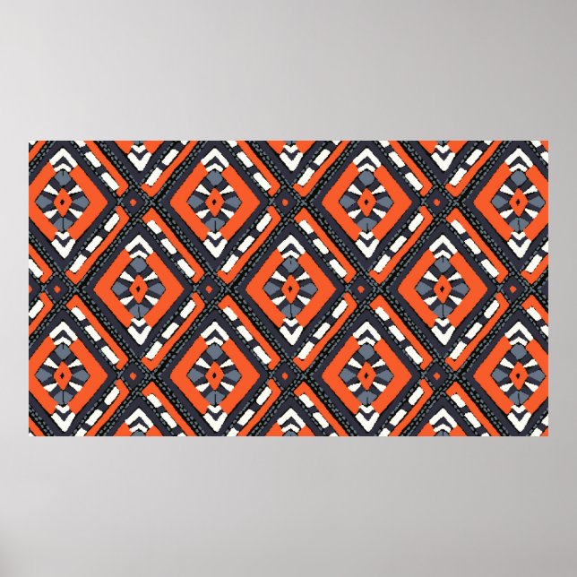 Colorful tribal ethnic seamless pattern poster (Front)