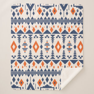 Colorful tribal ethnic seamless pattern sherpa blanket