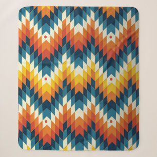 Colorful tribal ethnic seamless pattern sherpa blanket