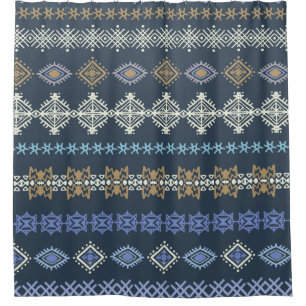 Colorful tribal ethnic seamless pattern shower curtain