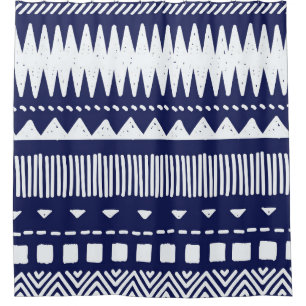Colorful tribal ethnic seamless pattern shower curtain