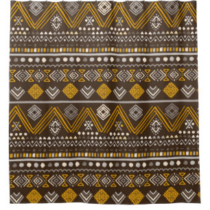 Colorful tribal ethnic seamless pattern shower curtain