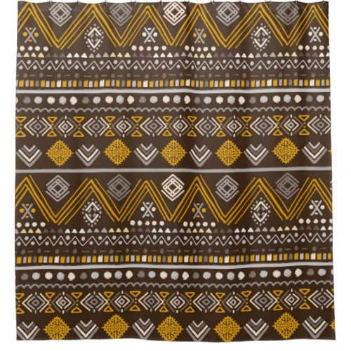 Colorful tribal ethnic seamless pattern shower curtain