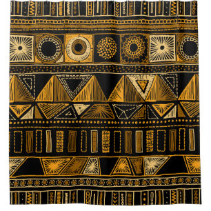 Colorful tribal ethnic seamless pattern shower curtain