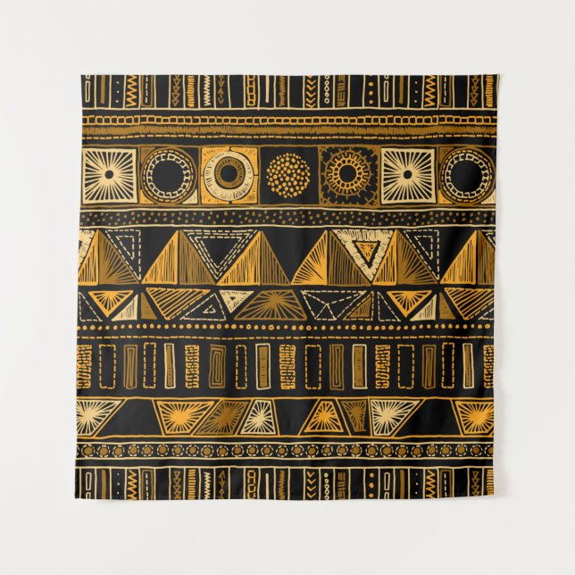 Colorful tribal ethnic seamless pattern tapestry (Front)