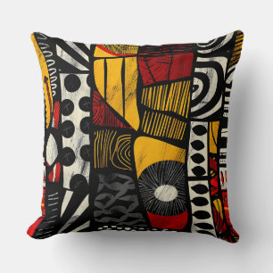 Colorful Tribal Flow Throw Pillow