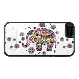 Colorful Tribal Flowers Elephant Illustration OtterBox iPhone 5/5s/SE Case