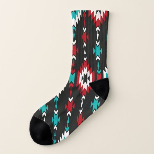 Colorful tribal geometric seamless pattern socks