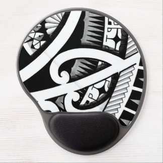 Colorful tribal Maori Polynesian tattoo drawing Gel Mouse Pad