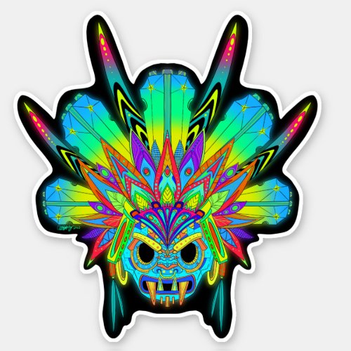 Colorful Tribal Mask Sticker
