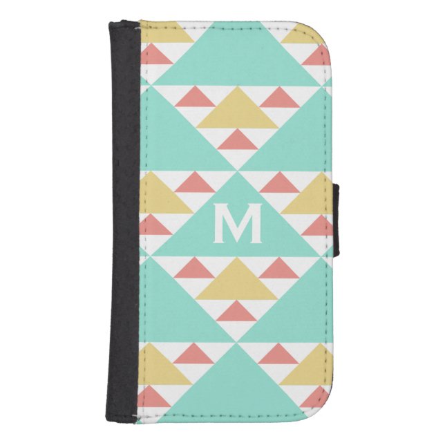 Colorful Tribal Monogram Samsung S4 Wallet Case (Front)