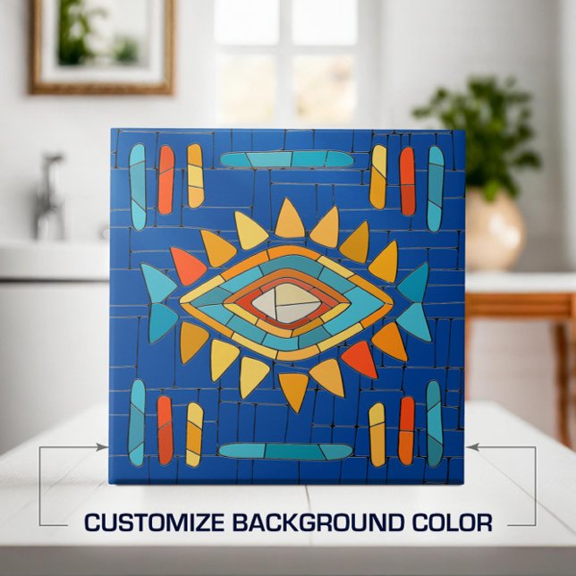 Colorful Tribal Mosaic Art Ceramic Tile (Creator Uploaded)