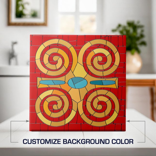 Colorful Tribal Mosaic Art Ceramic Tile (Creator Uploaded)