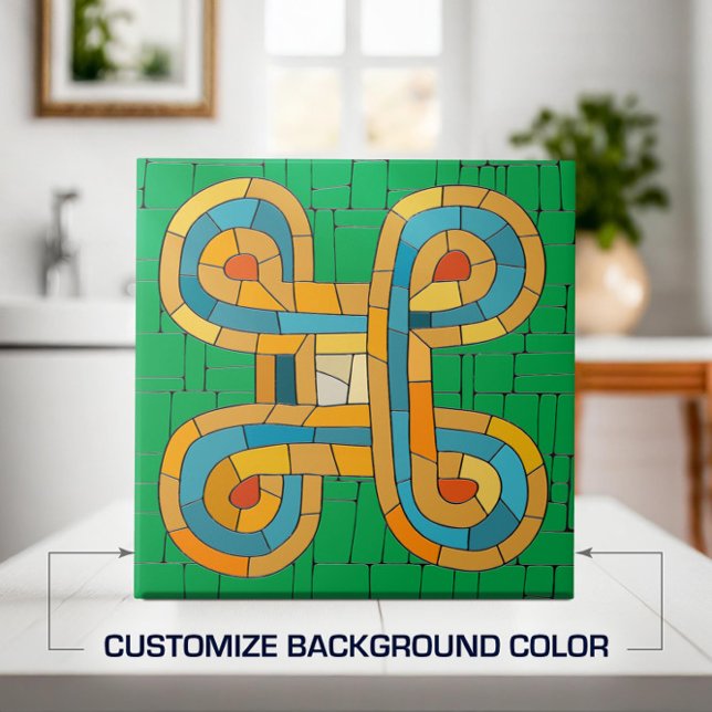 Colorful Tribal Mosaic Art Ceramic Tile (Creator Uploaded)