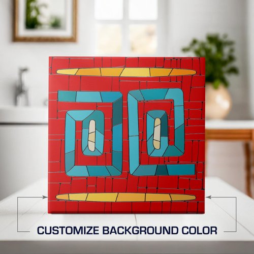 Colorful Tribal Mosaic Art Ceramic Tile