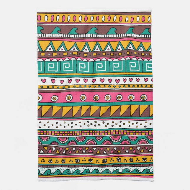 Colorful Tribal pattern Kitchen Towel (Vertical)