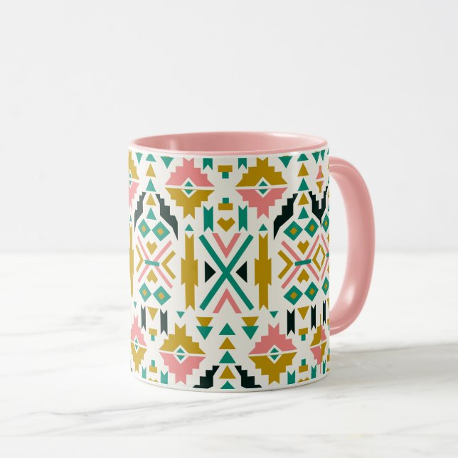 Colorful tribal pattern mug (Front Right)