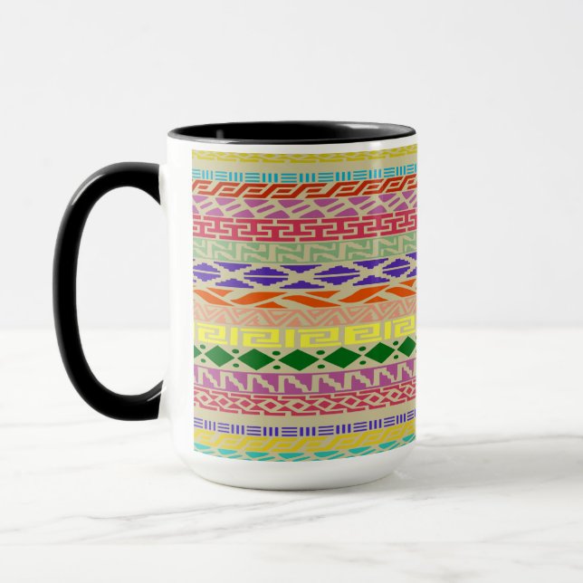 Colorful Tribal Pattern Mug (Left)