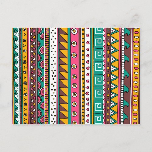 Colorful Tribal pattern Postcard
